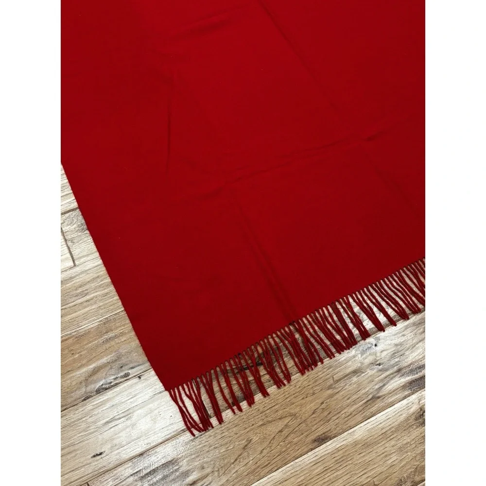 NWOT Williams Sonoma Cashmere Throw Fringe Red 50